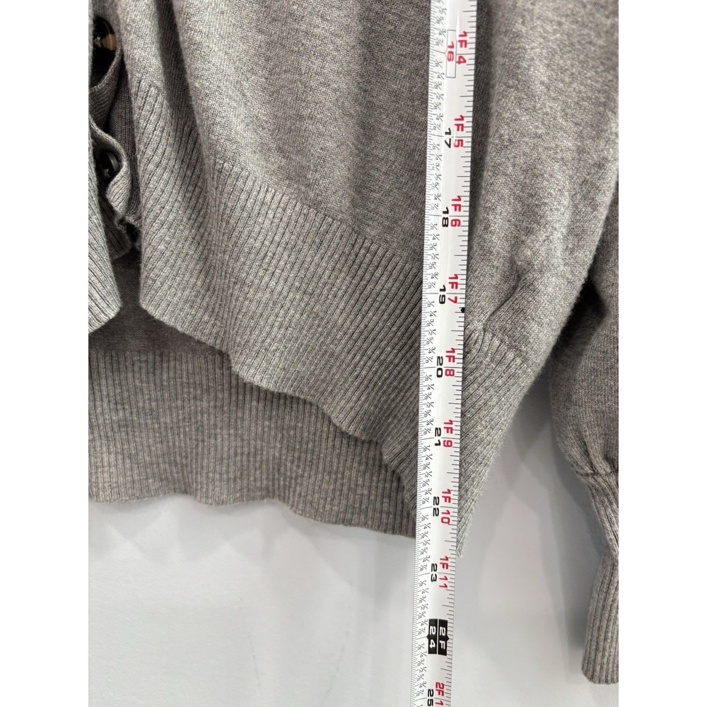Marled Gray Cardigan Sweater Women's L Button Front Long Sleeve Soft Girl Preppy - Picture 10 of 10